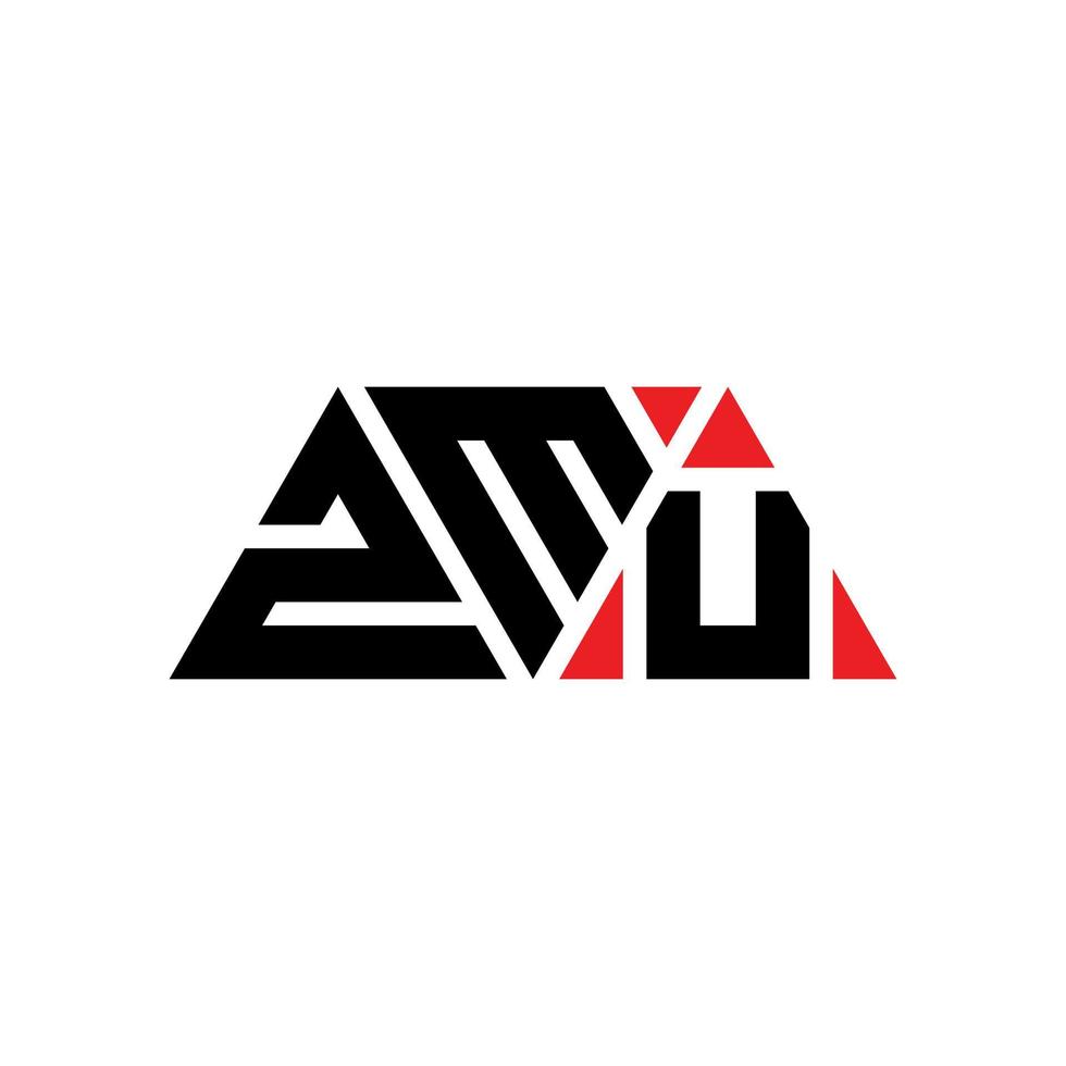 Diseño de logotipo de letra triangular zmu con forma de triángulo. monograma de diseño del logotipo del triángulo zmu. plantilla de logotipo de vector de triángulo zmu con color rojo. logotipo triangular zmu logotipo simple, elegante y lujoso. zmu