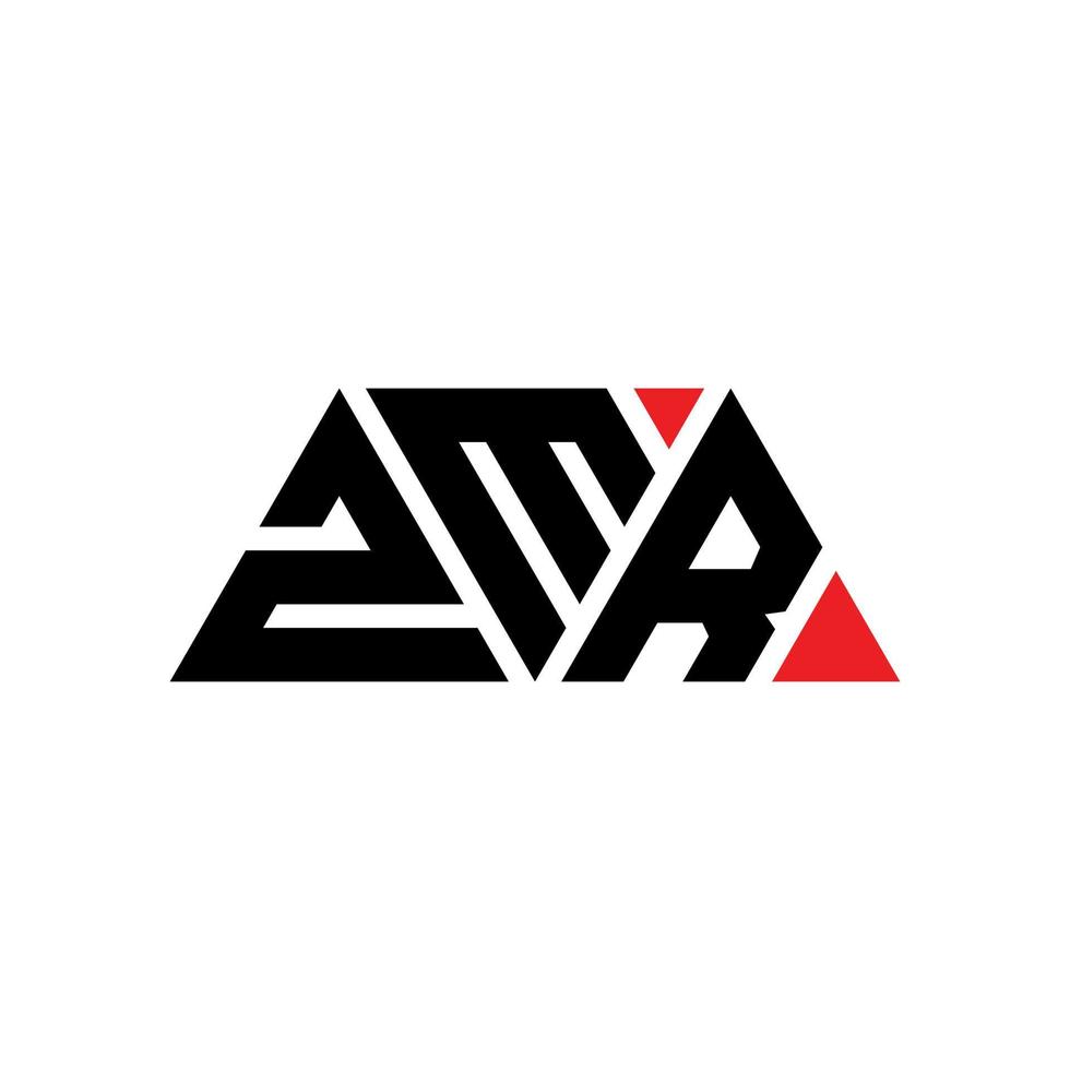 diseño de logotipo de letra triangular zmr con forma de triángulo. monograma de diseño del logotipo del triángulo zmr. plantilla de logotipo de vector de triángulo zmr con color rojo. logotipo triangular zmr logotipo simple, elegante y lujoso. zmr