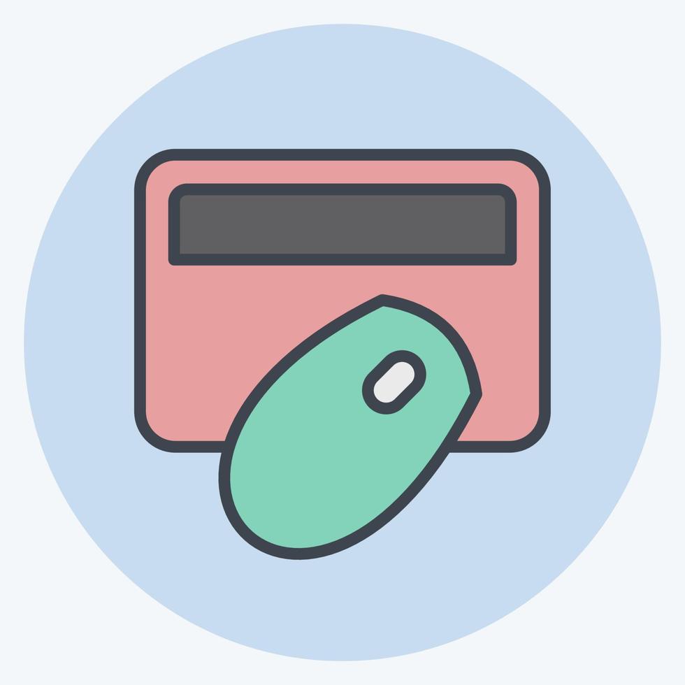 Icon Digital Banking. suitable for education symbol. color mate style. simple design editable. design template vector. simple illustration vector