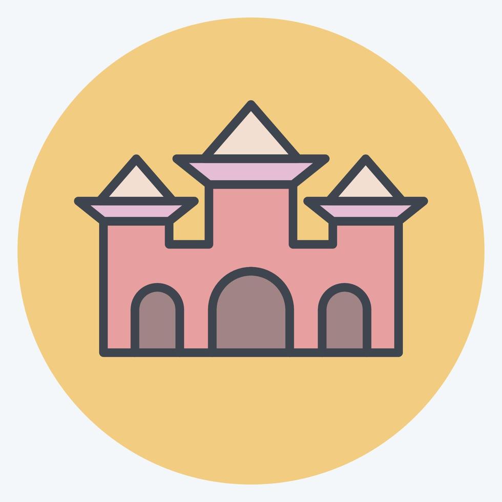 Icon Castle. suitable for Halloween symbol. color mate style. simple design editable. design template vector. simple illustration vector