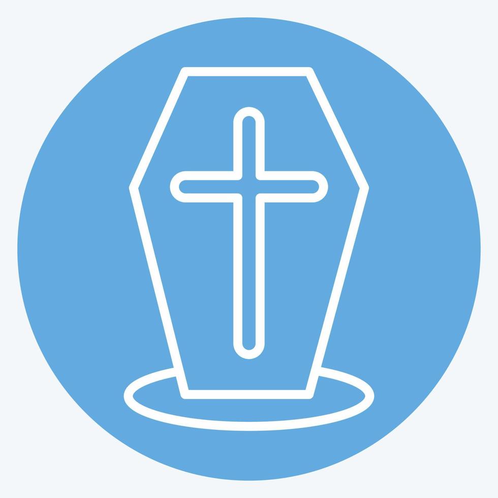 Icon Coffin. suitable for Halloween symbol. blue eyes style. simple design editable. design template vector. simple illustration vector