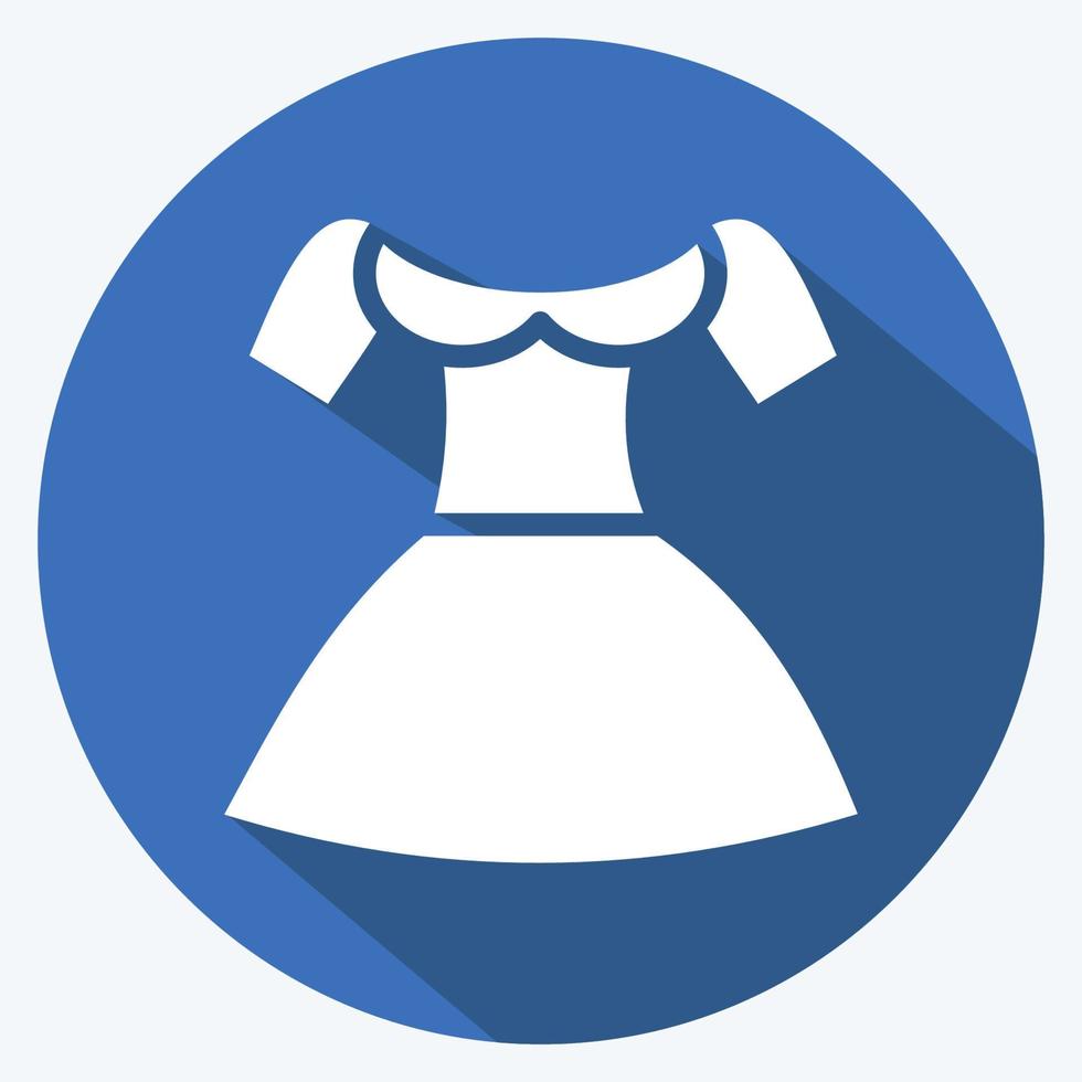 Icon Dirndl. suitable for education symbol. long shadow style. simple design editable. design template vector. simple illustration vector