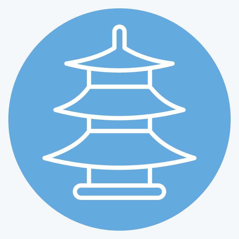 Icon Pagoda. suitable for education symbol. blue eyes style. simple design editable. design template vector. simple illustration vector
