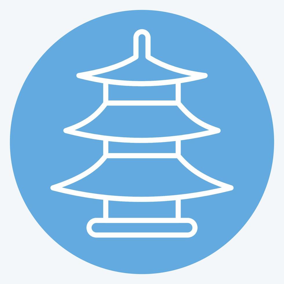 pagoda de icono. adecuado para el símbolo de la educación. estilo de ojos azules. diseño simple editable. vector de plantilla de diseño. ilustración sencilla