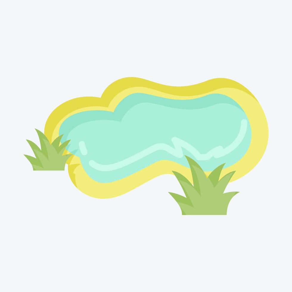 estanque de iconos. adecuado para el símbolo del parque de la ciudad. estilo plano diseño simple editable. vector de plantilla de diseño. ilustración sencilla