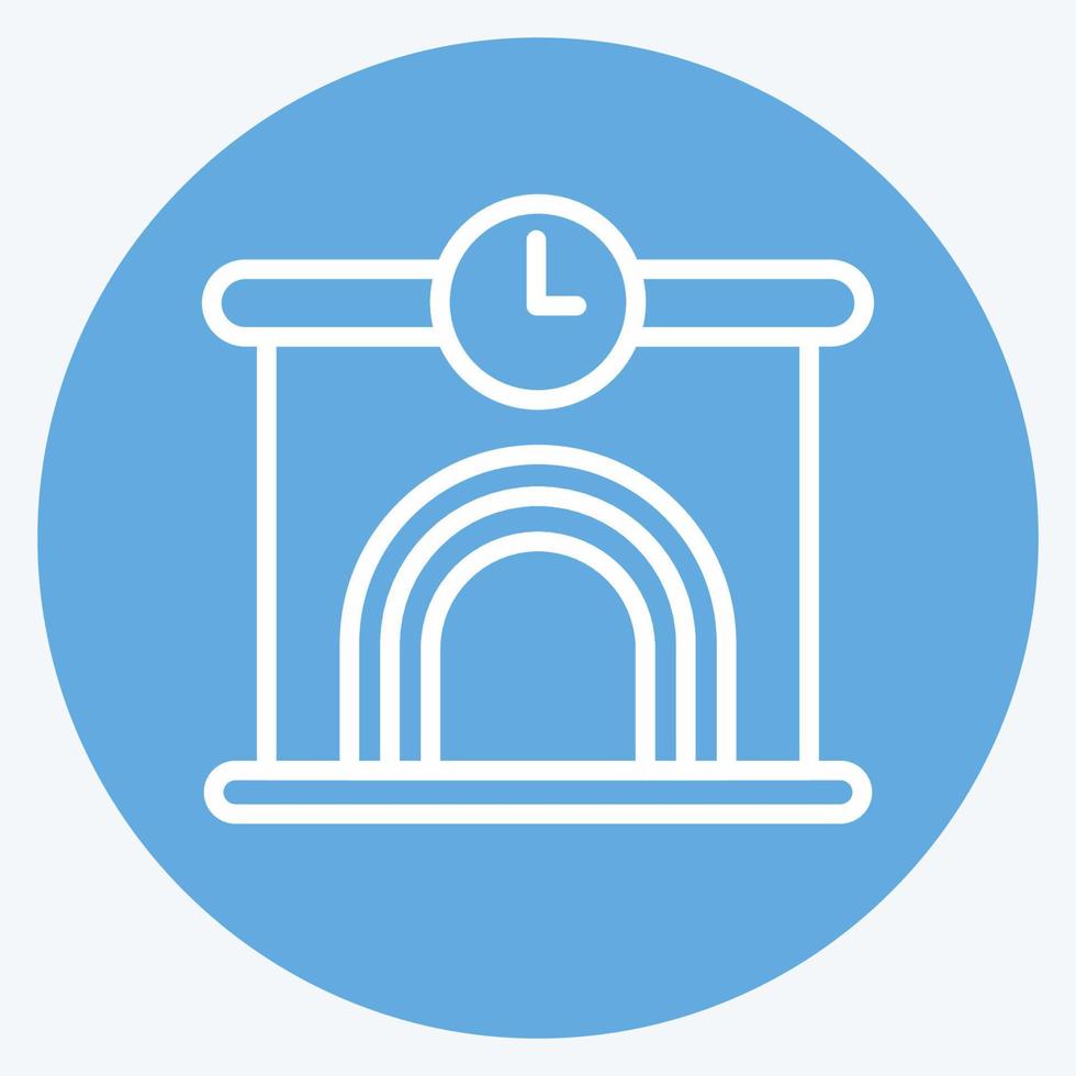 Icon Railway Station. suitable for education symbol. blue eyes style. simple design editable. design template vector. simple illustration vector