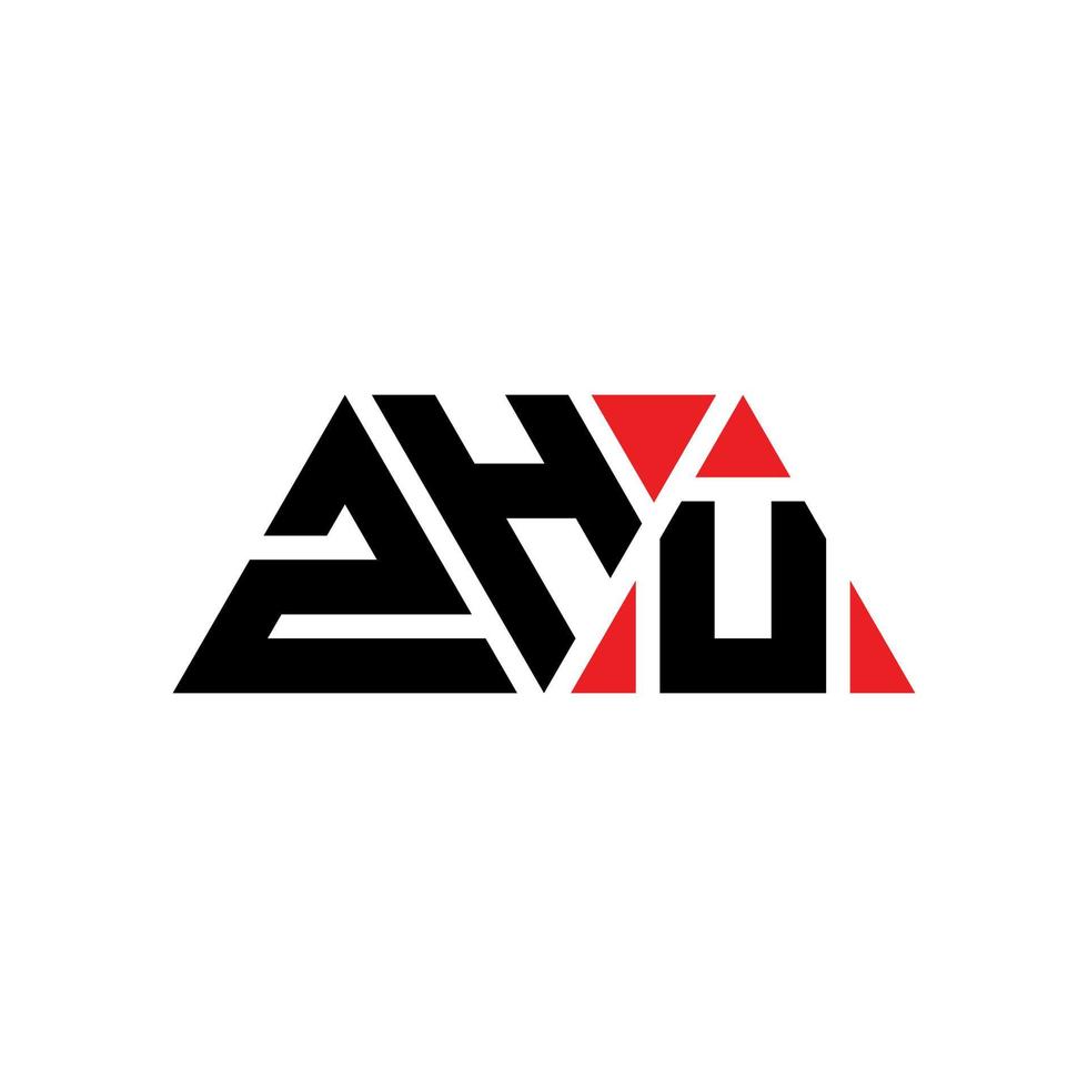 diseño del logotipo de la letra del triángulo zhu con forma de triángulo. monograma de diseño del logotipo del triángulo zhu. plantilla de logotipo de vector de triángulo zhu con color rojo. logo triangular zhu logo simple, elegante y lujoso. Zhu