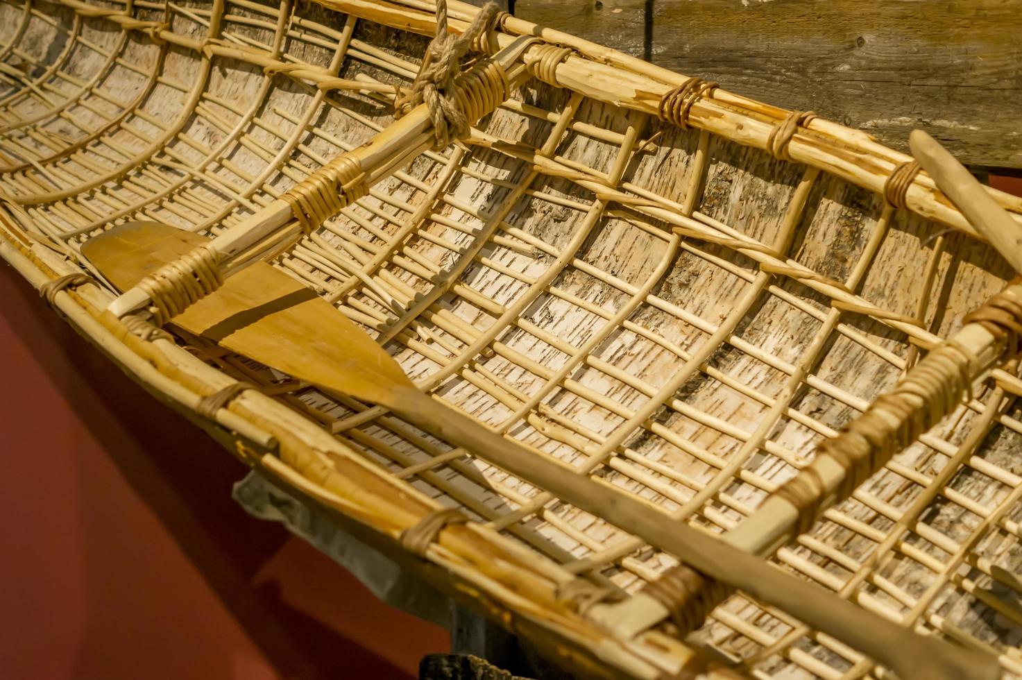 Birchbark boat closeup photo