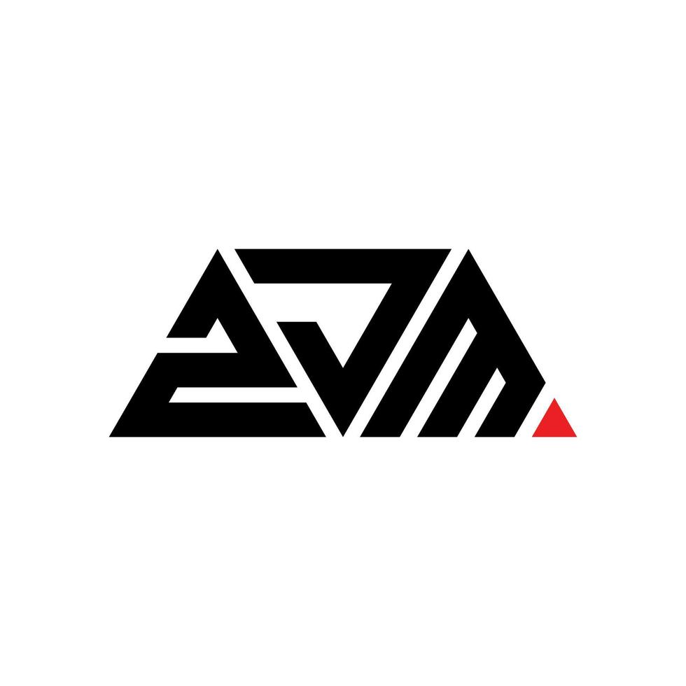 diseño de logotipo de letra triangular zjm con forma de triángulo. monograma de diseño del logotipo del triángulo zjm. plantilla de logotipo de vector de triángulo zjm con color rojo. logotipo triangular zjm logotipo simple, elegante y lujoso. zjm