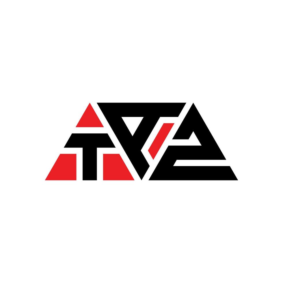 diseño de logotipo de letra de triángulo taz con forma de triángulo. monograma de diseño del logotipo del triángulo taz. plantilla de logotipo de vector de triángulo taz con color rojo. logo triangular taz logo simple, elegante y lujoso. taz