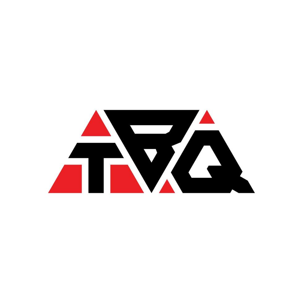Diseño de logotipo de letra triangular tbq con forma de triángulo. monograma de diseño de logotipo de triángulo tbq. plantilla de logotipo de vector de triángulo tbq con color rojo. logotipo triangular tbq logotipo simple, elegante y lujoso. tbq