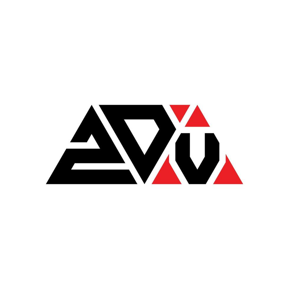 Diseño de logotipo de letra triangular zdv con forma de triángulo. monograma de diseño del logotipo del triángulo zdv. plantilla de logotipo de vector de triángulo zdv con color rojo. logotipo triangular zdv logotipo simple, elegante y lujoso. zdv