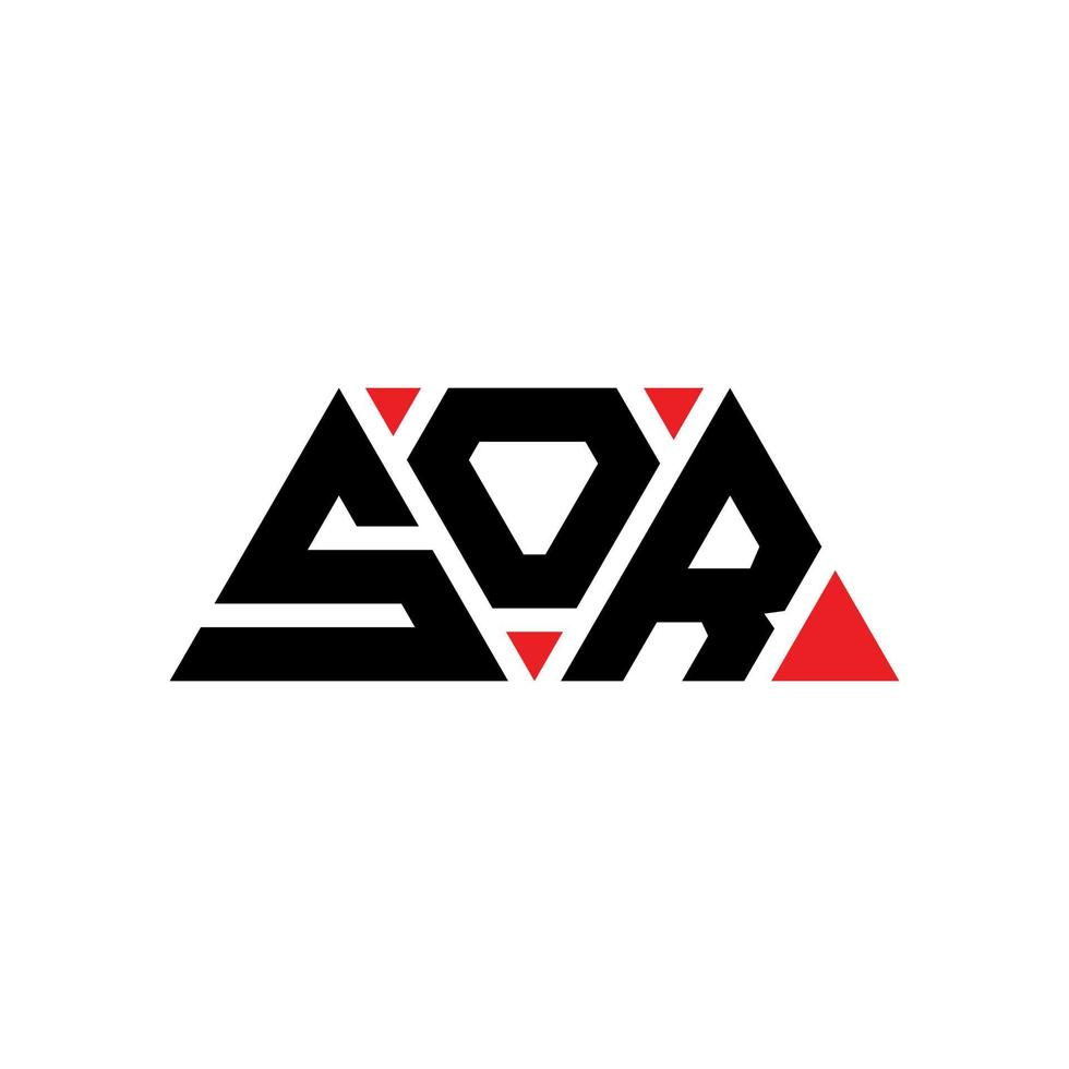 SOR triangle letter logo design with triangle shape. SOR triangle logo design monogram. SOR triangle vector logo template with red color. SOR triangular logo Simple, Elegant, and Luxurious Logo. SOR