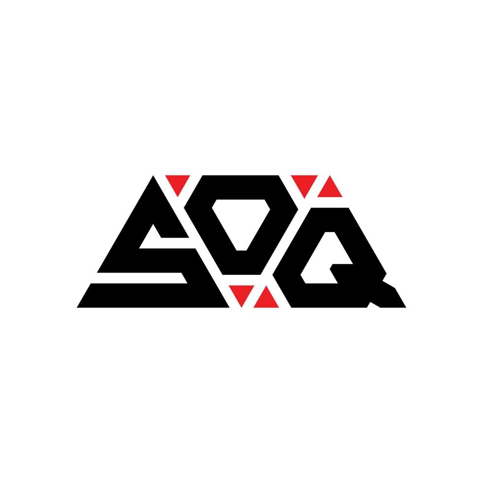 diseño de logotipo de letra triangular soq con forma de triángulo. monograma de diseño de logotipo de triángulo soq. plantilla de logotipo de vector de triángulo soq con color rojo. logotipo triangular soq logotipo simple, elegante y lujoso. soq