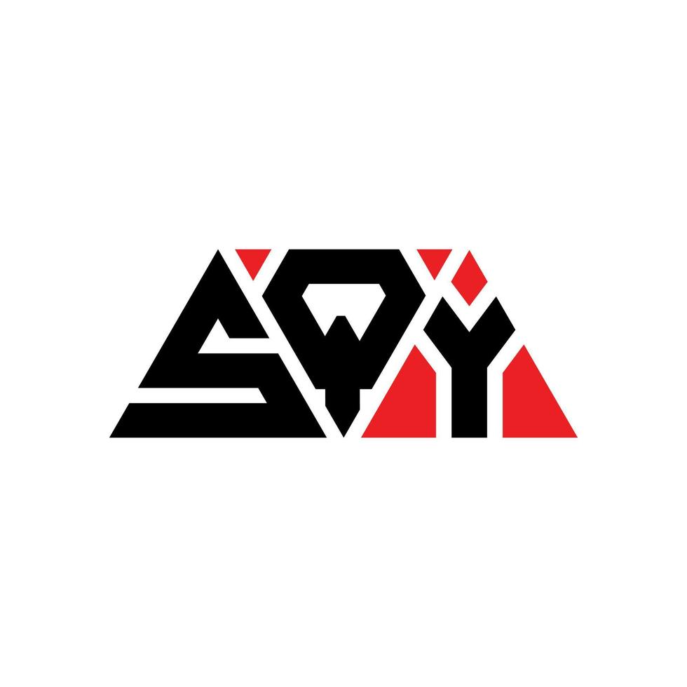 SQY triangle letter logo design with triangle shape. SQY triangle logo design monogram. SQY triangle vector logo template with red color. SQY triangular logo Simple, Elegant, and Luxurious Logo. SQY