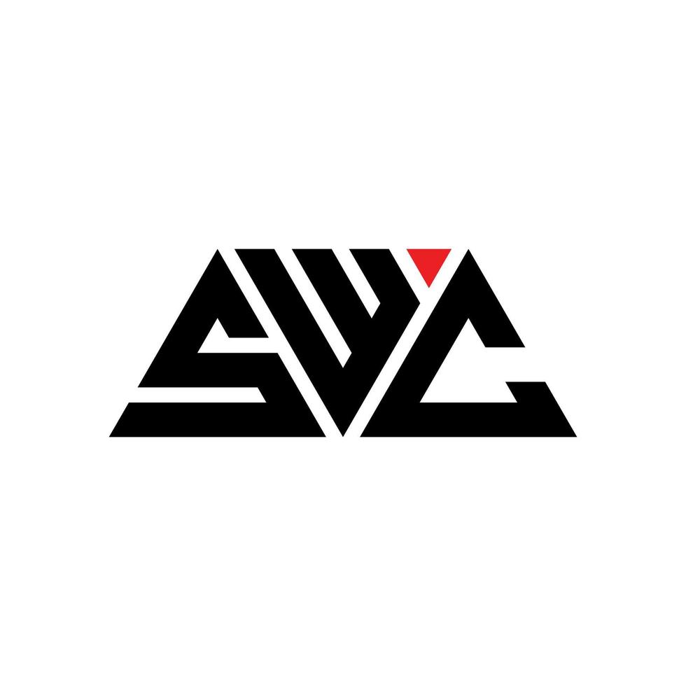 diseño de logotipo de letra triangular swc con forma de triángulo. monograma de diseño de logotipo de triángulo swc. plantilla de logotipo de vector de triángulo swc con color rojo. logotipo triangular swc logotipo simple, elegante y lujoso. swc