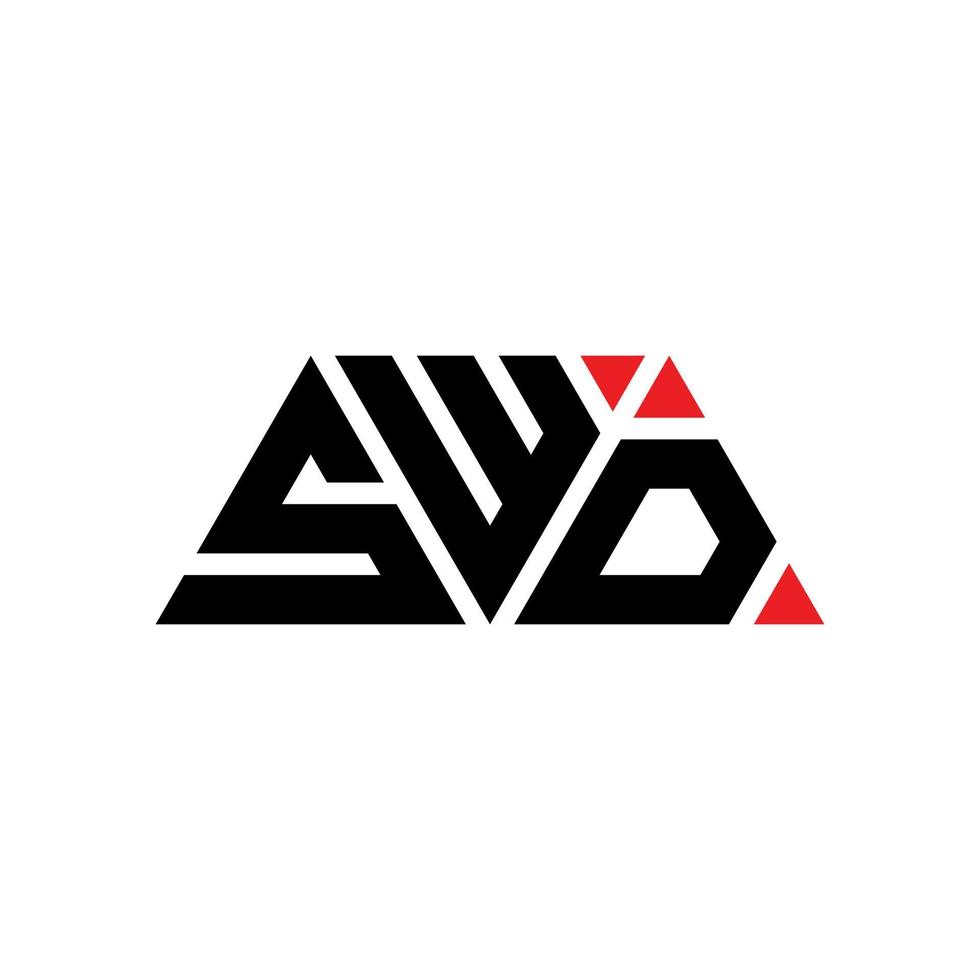 SWD triangle letter logo design with triangle shape. SWD triangle logo design monogram. SWD triangle vector logo template with red color. SWD triangular logo Simple, Elegant, and Luxurious Logo. SWD
