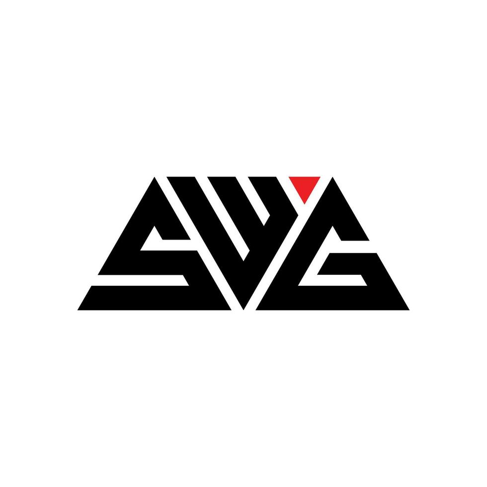 diseño de logotipo de letra triangular swg con forma de triángulo. monograma de diseño de logotipo de triángulo swg. plantilla de logotipo de vector de triángulo swg con color rojo. logotipo triangular swg logotipo simple, elegante y lujoso. swg