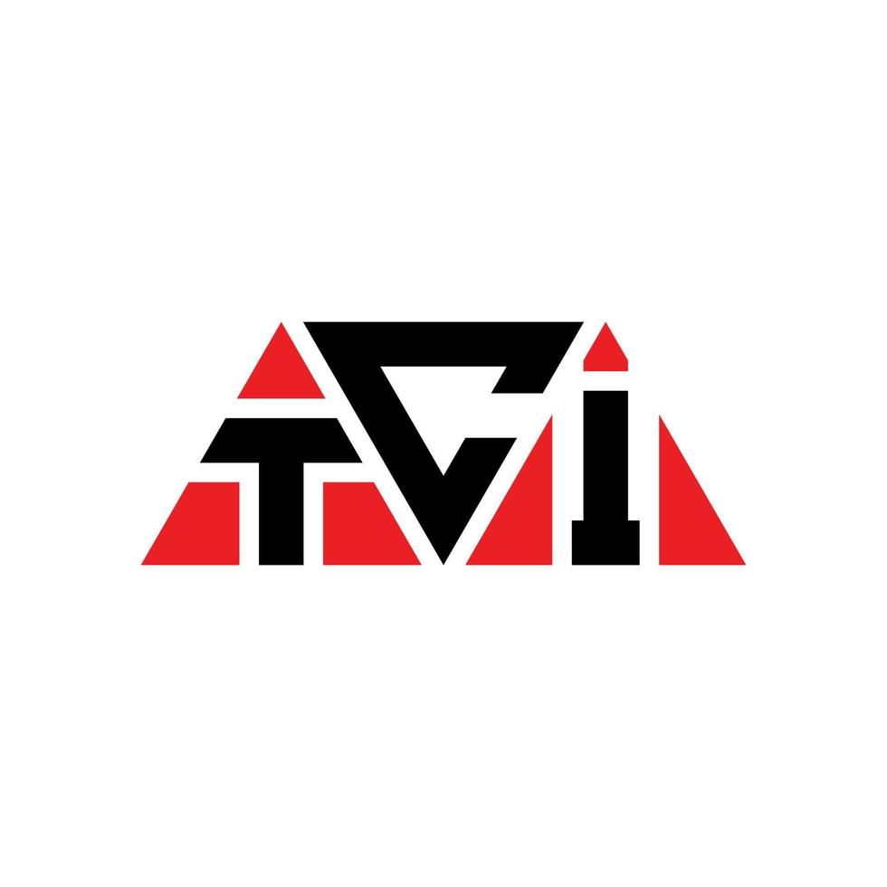 TCI triangle letter logo design with triangle shape. TCI triangle logo design monogram. TCI triangle vector logo template with red color. TCI triangular logo Simple, Elegant, and Luxurious Logo. TCI