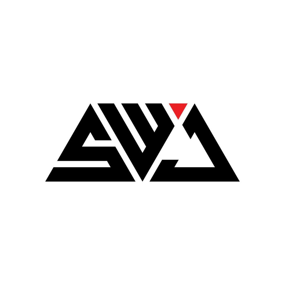 diseño de logotipo de letra triangular swj con forma de triángulo. monograma de diseño del logotipo del triángulo swj. plantilla de logotipo de vector de triángulo swj con color rojo. logotipo triangular swj logotipo simple, elegante y lujoso. swj