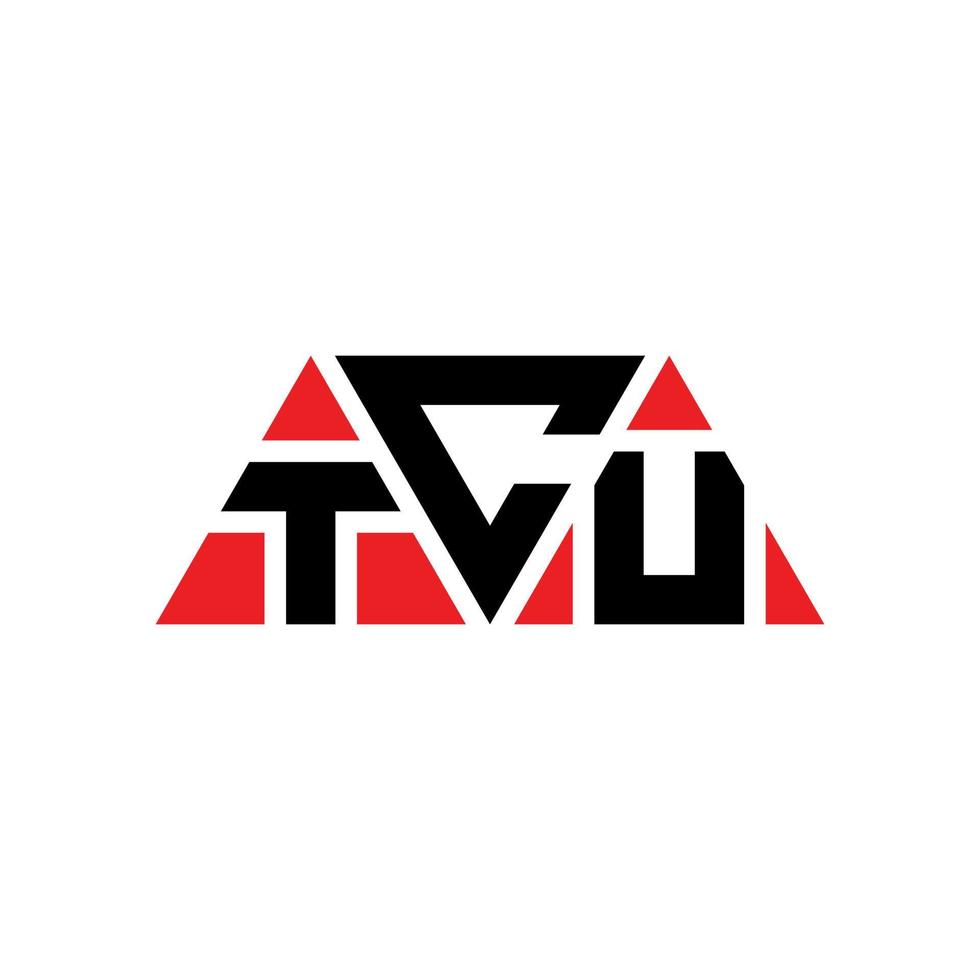 diseño de logotipo de letra triangular tcu con forma de triángulo. monograma de diseño de logotipo de triángulo tcu. plantilla de logotipo de vector de triángulo tcu con color rojo. logotipo triangular tcu logotipo simple, elegante y lujoso. tcu