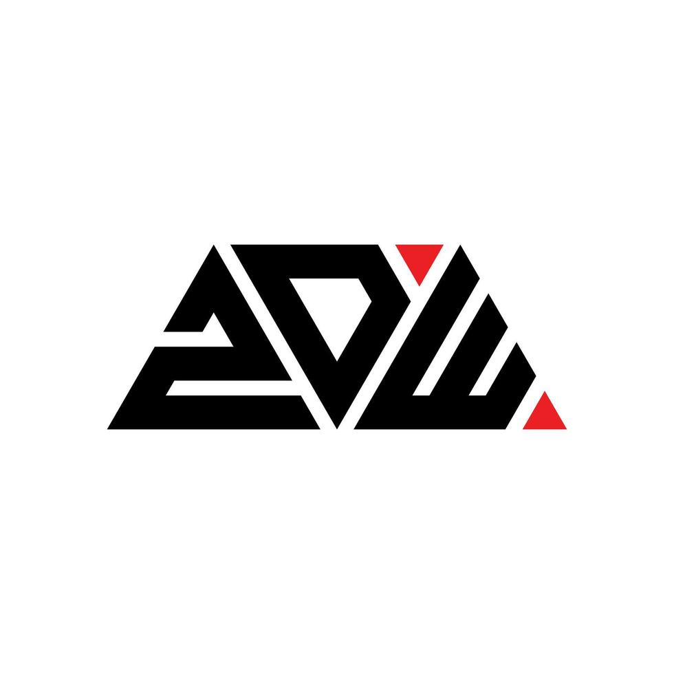 Diseño de logotipo de letra triangular zdw con forma de triángulo. monograma de diseño del logotipo del triángulo zdw. plantilla de logotipo de vector de triángulo zdw con color rojo. logotipo triangular zdw logotipo simple, elegante y lujoso. zdw