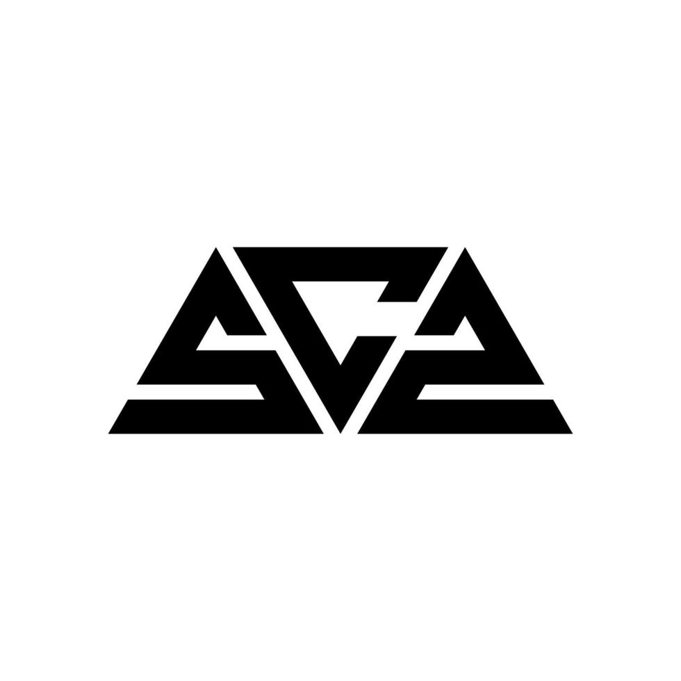 diseño de logotipo de letra de triángulo scz con forma de triángulo. monograma de diseño de logotipo de triángulo scz. plantilla de logotipo de vector de triángulo scz con color rojo. logotipo triangular scz logotipo simple, elegante y lujoso. scz