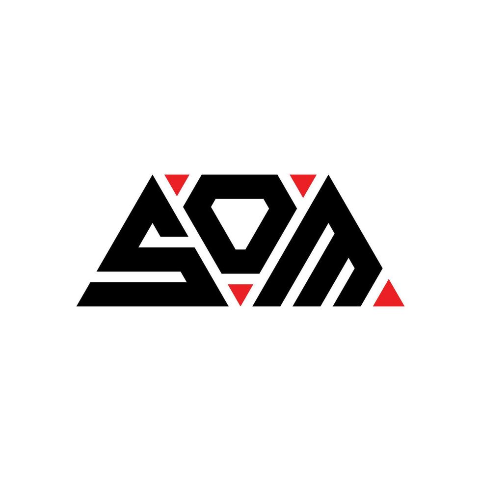 diseño de logotipo de letra de triángulo som con forma de triángulo. monograma de diseño de logotipo de triángulo som. plantilla de logotipo de vector de triángulo som con color rojo. som logotipo triangular logotipo simple, elegante y lujoso. algo