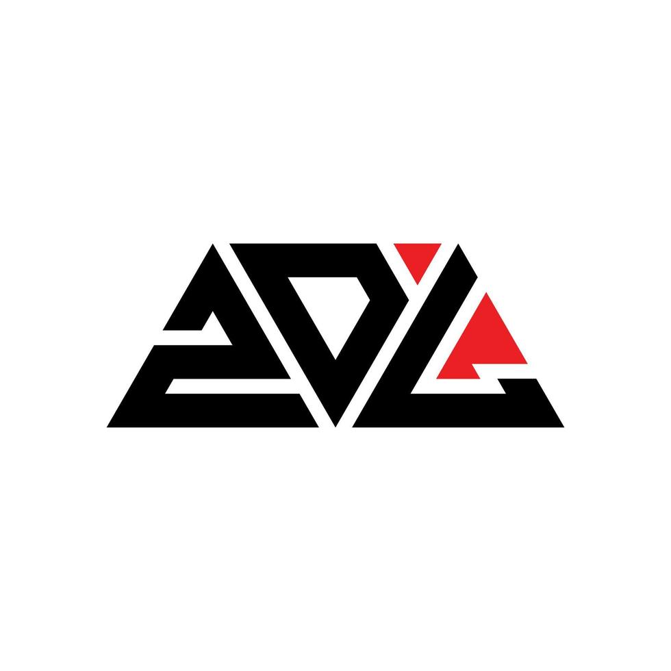 ZDL triangle letter logo design with triangle shape. ZDL triangle logo design monogram. ZDL triangle vector logo template with red color. ZDL triangular logo Simple, Elegant, and Luxurious Logo. ZDL