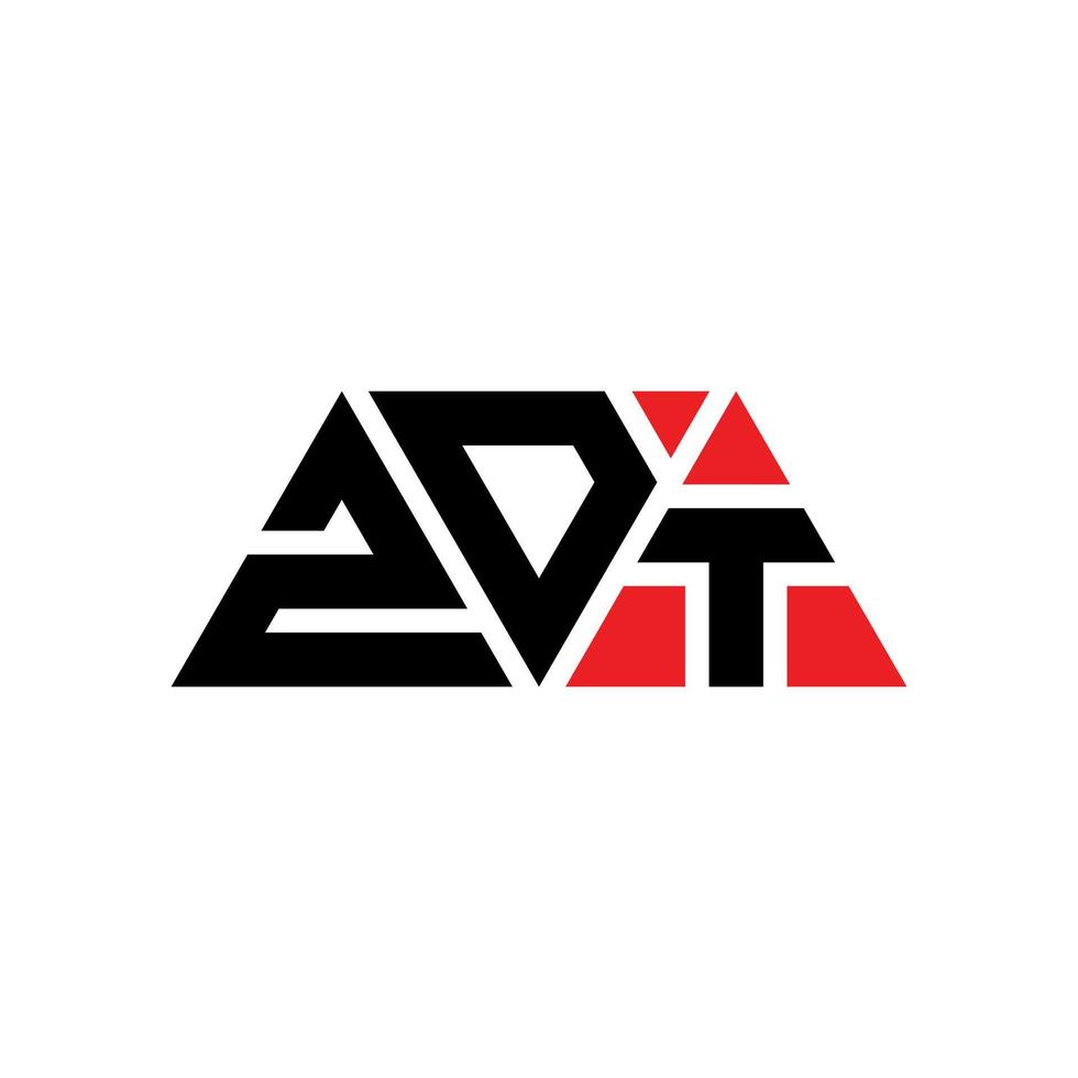 Diseño de logotipo de letra triangular zdt con forma de triángulo. monograma de diseño del logotipo del triángulo zdt. plantilla de logotipo de vector de triángulo zdt con color rojo. logotipo triangular zdt logotipo simple, elegante y lujoso. zdt