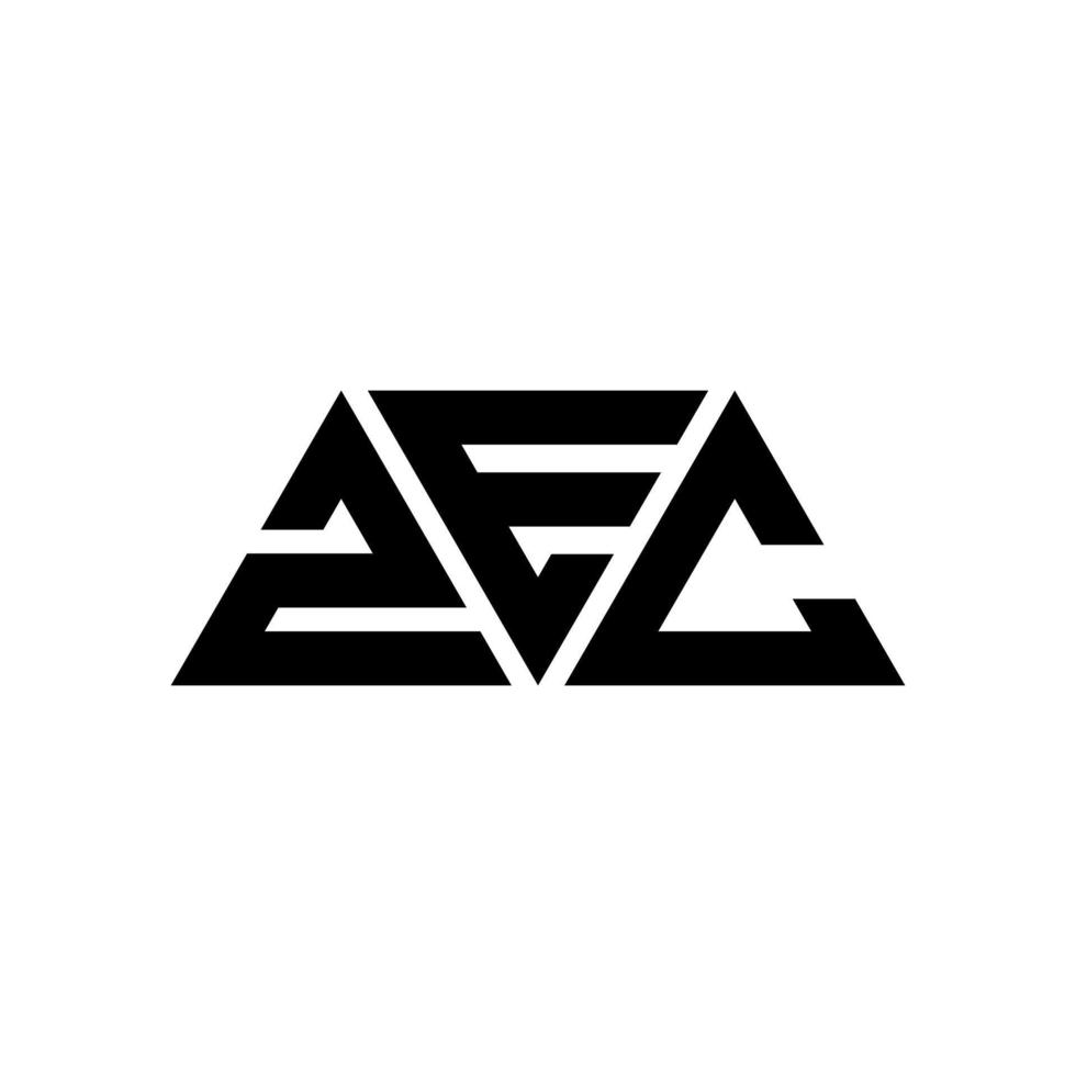 diseño de logotipo de letra de triángulo zec con forma de triángulo. monograma de diseño del logotipo del triángulo zec. plantilla de logotipo de vector de triángulo zec con color rojo. logo triangular zec logo simple, elegante y lujoso. zec