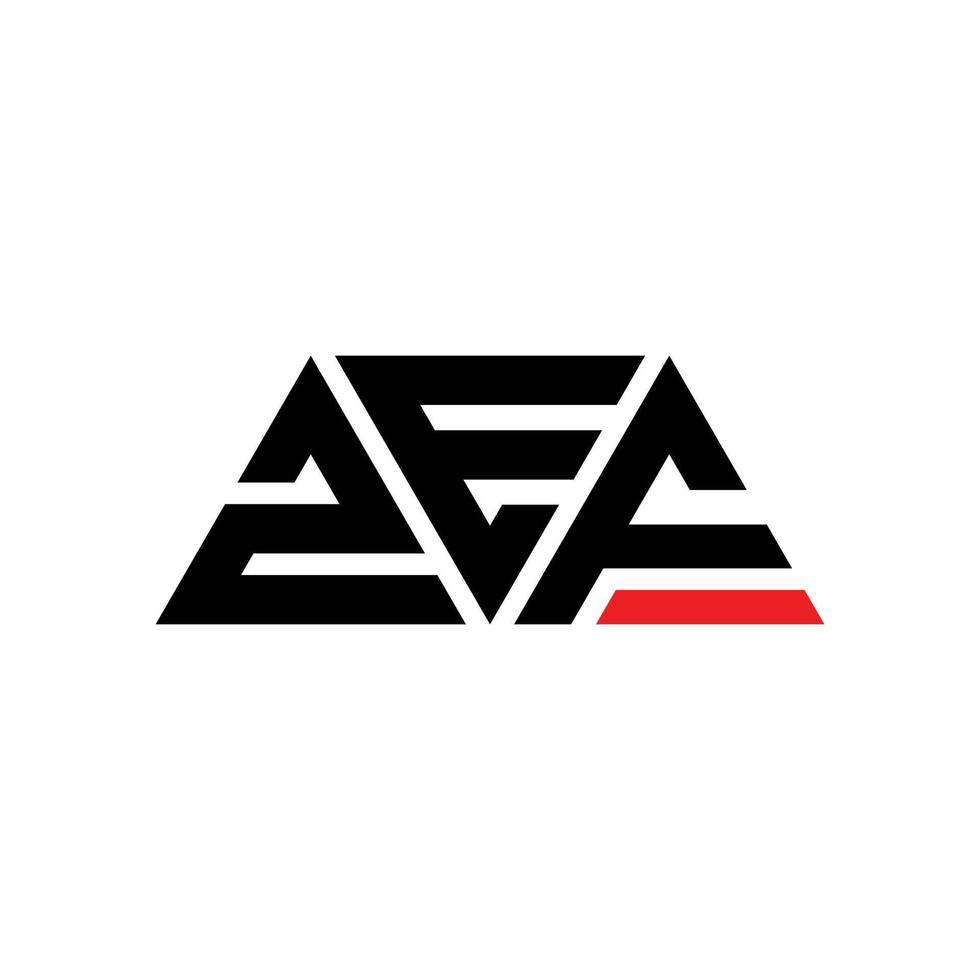 diseño de logotipo de letra de triángulo zef con forma de triángulo. monograma de diseño del logotipo del triángulo zef. plantilla de logotipo de vector de triángulo zef con color rojo. logo triangular zef logo simple, elegante y lujoso. zef