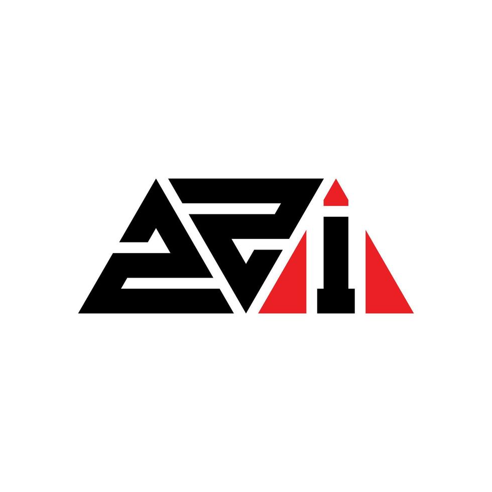 diseño del logotipo de la letra del triángulo zzi con forma de triángulo. monograma de diseño del logotipo del triángulo zzi. plantilla de logotipo de vector de triángulo zzi con color rojo. logo triangular zzi logo simple, elegante y lujoso. zzi