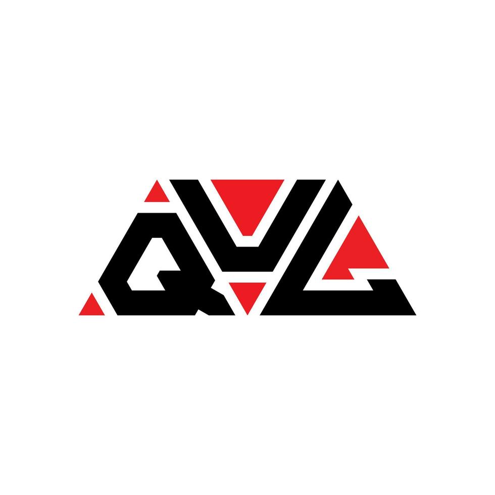 QUL triangle letter logo design with triangle shape. QUL triangle logo design monogram. QUL triangle vector logo template with red color. QUL triangular logo Simple, Elegant, and Luxurious Logo. QUL