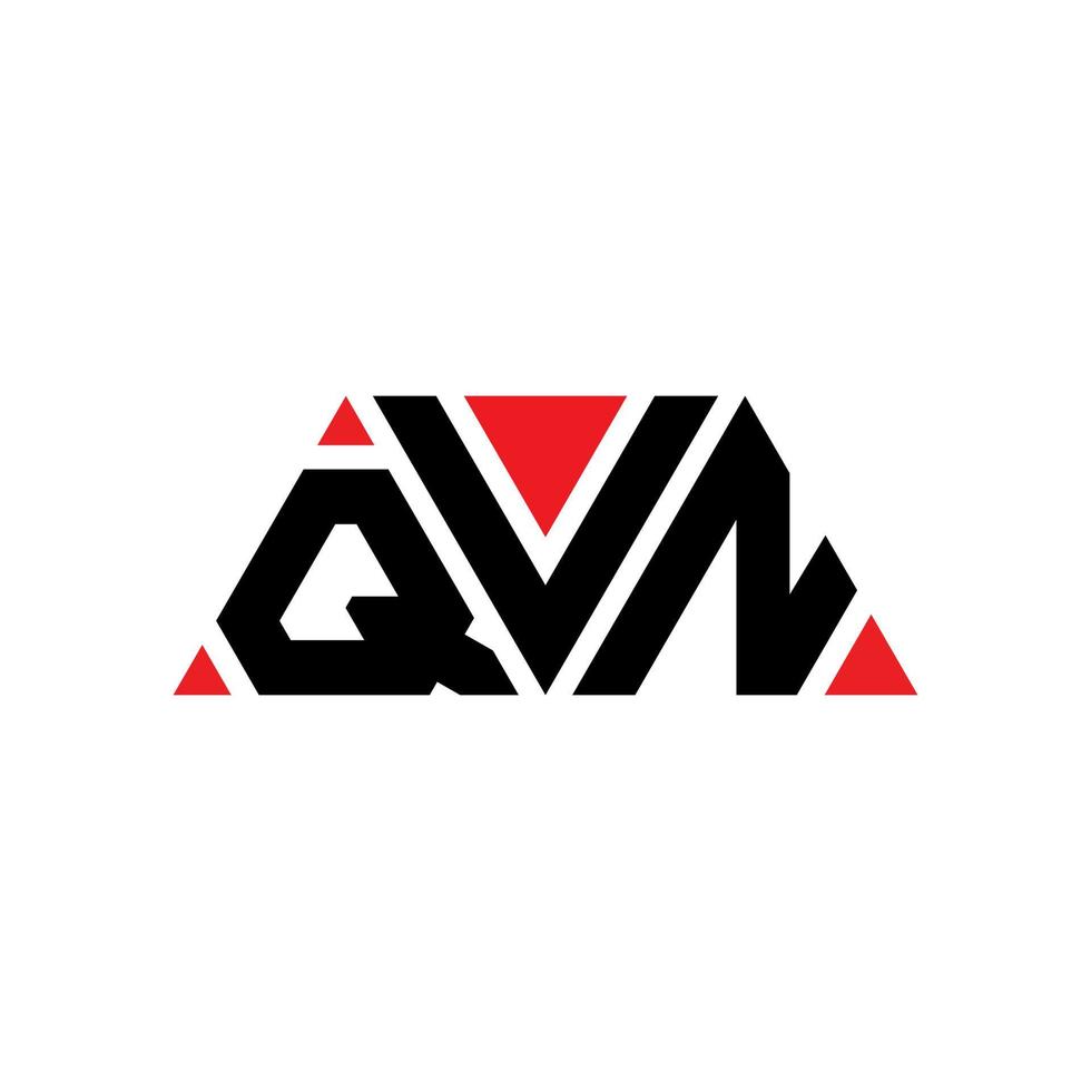 diseño de logotipo de letra triangular qvn con forma de triángulo. monograma de diseño de logotipo de triángulo qvn. plantilla de logotipo de vector de triángulo qvn con color rojo. logotipo triangular qvn logotipo simple, elegante y lujoso. qvn