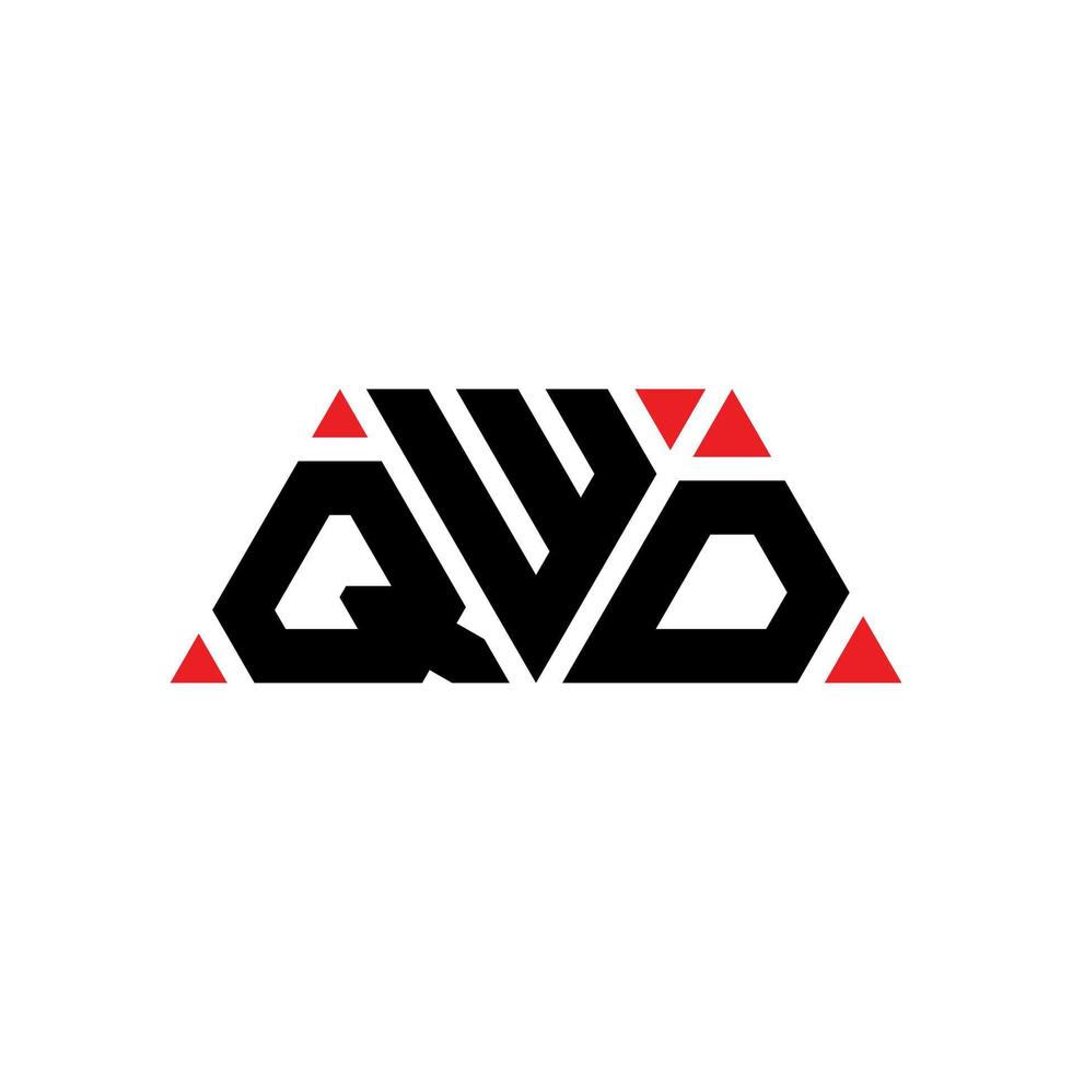 diseño de logotipo de letra triangular qwd con forma de triángulo. monograma de diseño de logotipo de triángulo qwd. plantilla de logotipo de vector de triángulo qwd con color rojo. logotipo triangular qwd logotipo simple, elegante y lujoso. qwd