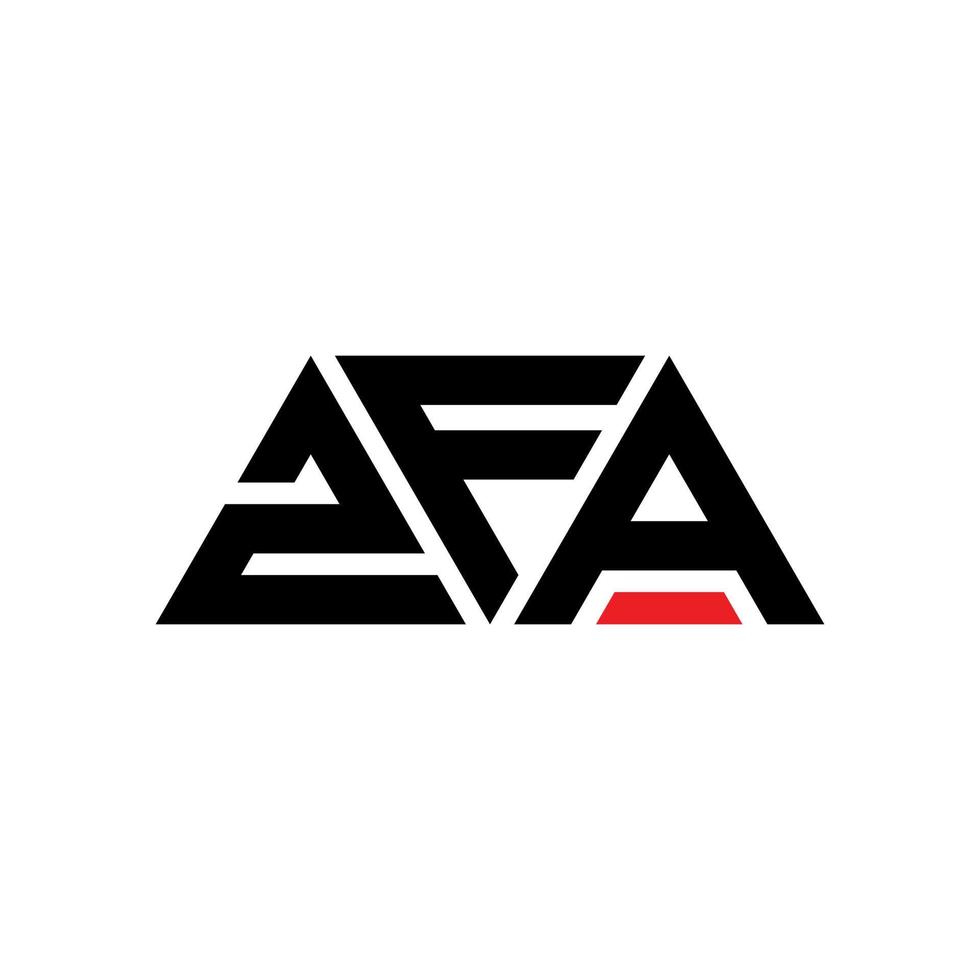 diseño de logotipo de letra triangular zfa con forma de triángulo. monograma de diseño del logotipo del triángulo zfa. plantilla de logotipo de vector de triángulo zfa con color rojo. logotipo triangular zfa logotipo simple, elegante y lujoso. zfa