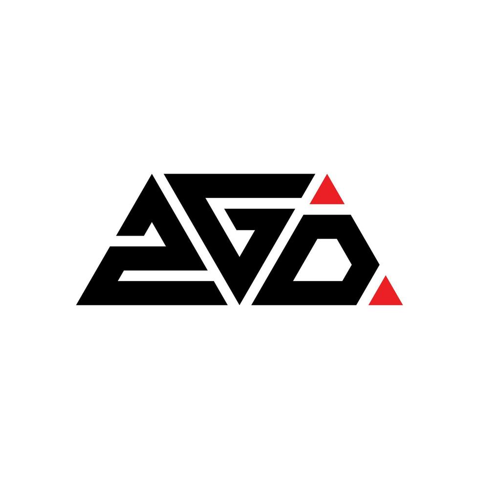 Diseño de logotipo de letra triangular zgd con forma de triángulo. monograma de diseño del logotipo del triángulo zgd. plantilla de logotipo de vector de triángulo zgd con color rojo. logotipo triangular zgd logotipo simple, elegante y lujoso. zgd