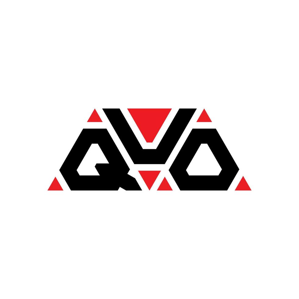 QUO triangle letter logo design with triangle shape. QUO triangle logo design monogram. QUO triangle vector logo template with red color. QUO triangular logo Simple, Elegant, and Luxurious Logo. QUO