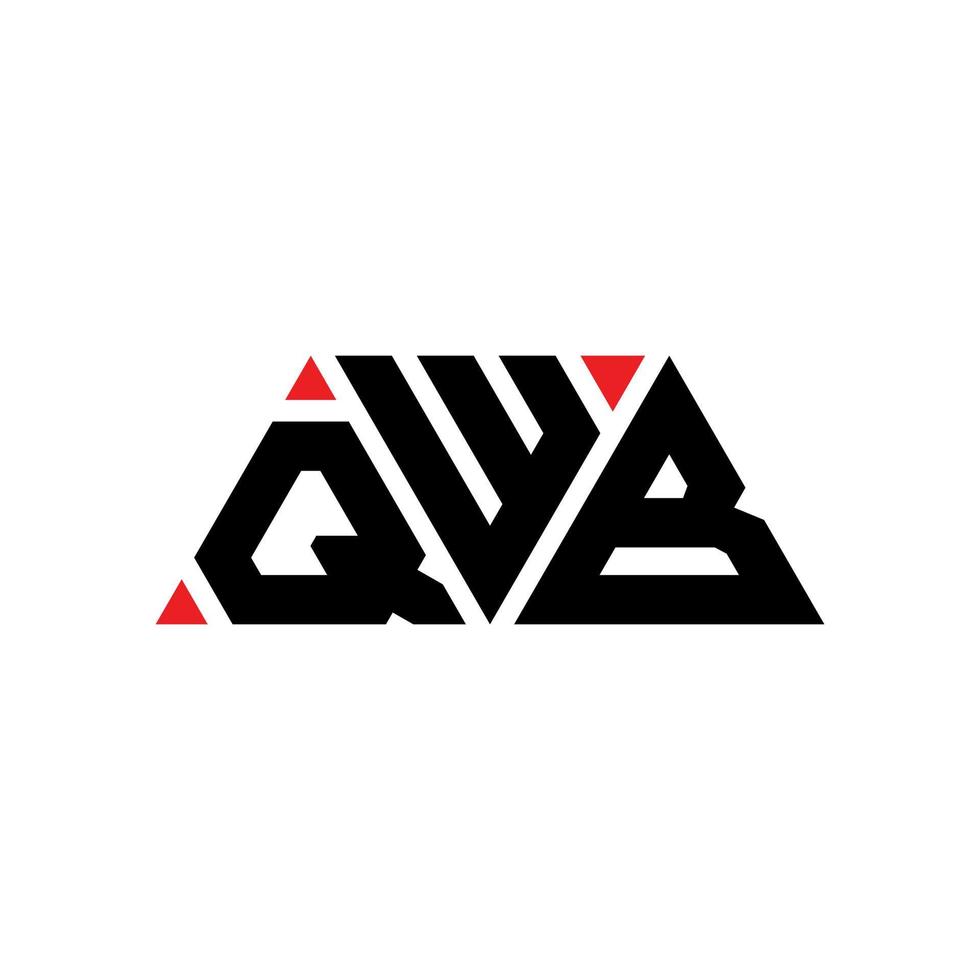 diseño de logotipo de letra triangular qwb con forma de triángulo. monograma de diseño de logotipo de triángulo qwb. plantilla de logotipo de vector de triángulo qwb con color rojo. logotipo triangular qwb logotipo simple, elegante y lujoso. qwb