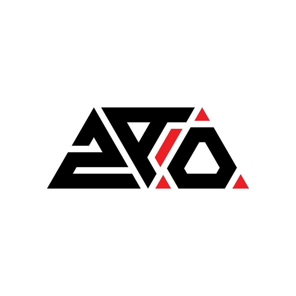 diseño de logotipo de letra triangular zao con forma de triángulo. monograma de diseño del logotipo del triángulo zao. plantilla de logotipo de vector de triángulo zao con color rojo. logo triangular zao logo simple, elegante y lujoso. zao