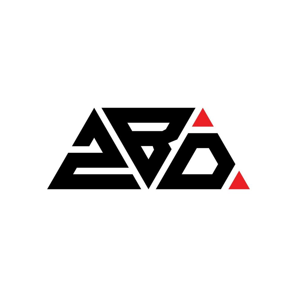 Diseño de logotipo de letra triangular zbd con forma de triángulo. monograma de diseño del logotipo del triángulo zbd. plantilla de logotipo de vector de triángulo zbd con color rojo. logotipo triangular zbd logotipo simple, elegante y lujoso. zbd