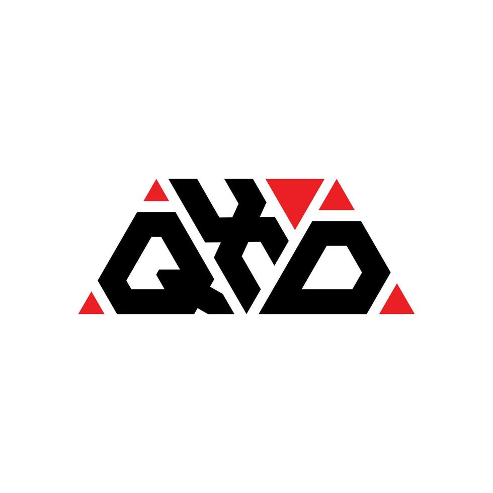 QXD triangle letter logo design with triangle shape. QXD triangle logo design monogram. QXD triangle vector logo template with red color. QXD triangular logo Simple, Elegant, and Luxurious Logo. QXD