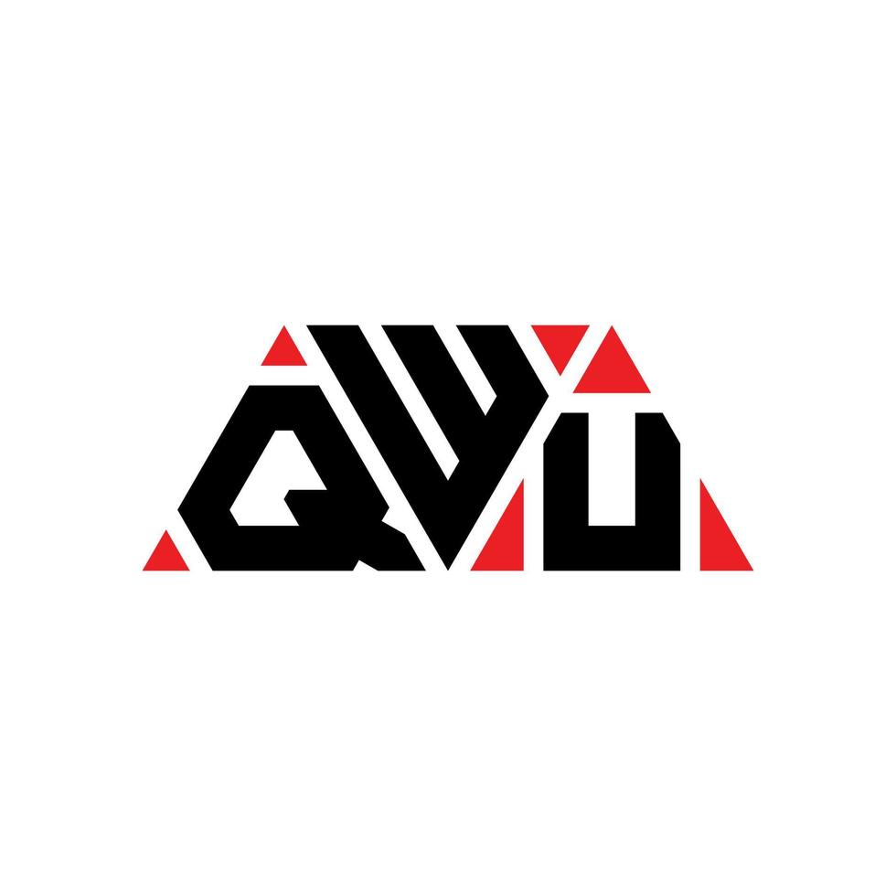 diseño de logotipo de letra triangular qwu con forma de triángulo. monograma de diseño del logotipo del triángulo qwu. plantilla de logotipo de vector de triángulo qwu con color rojo. logotipo triangular qwu logotipo simple, elegante y lujoso. q Wu