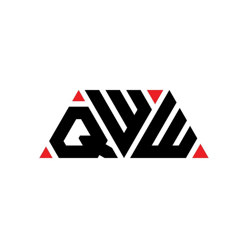 QWW triangle letter logo design with triangle shape. QWW triangle logo design monogram. QWW triangle vector logo template with red color. QWW triangular logo Simple, Elegant, and Luxurious Logo. QWW