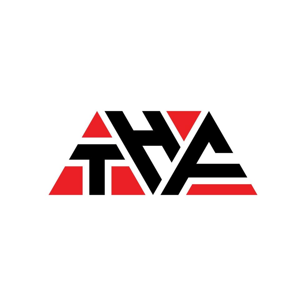 THF triangle letter logo design with triangle shape. THF triangle logo design monogram. THF triangle vector logo template with red color. THF triangular logo Simple, Elegant, and Luxurious Logo. THF