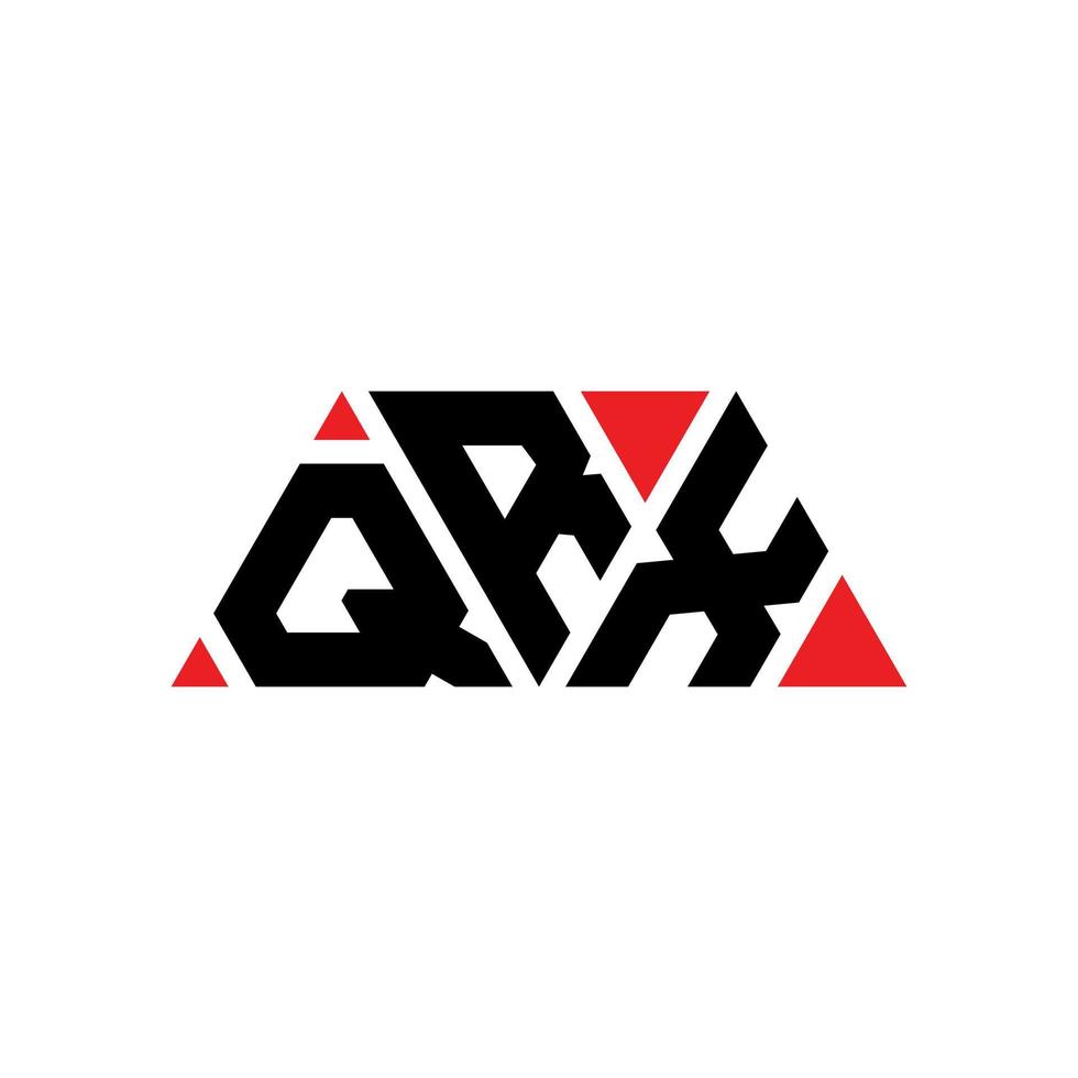 diseño de logotipo de letra triangular qrx con forma de triángulo. monograma de diseño del logotipo del triángulo qrx. plantilla de logotipo de vector de triángulo qrx con color rojo. logotipo triangular qrx logotipo simple, elegante y lujoso. qrx