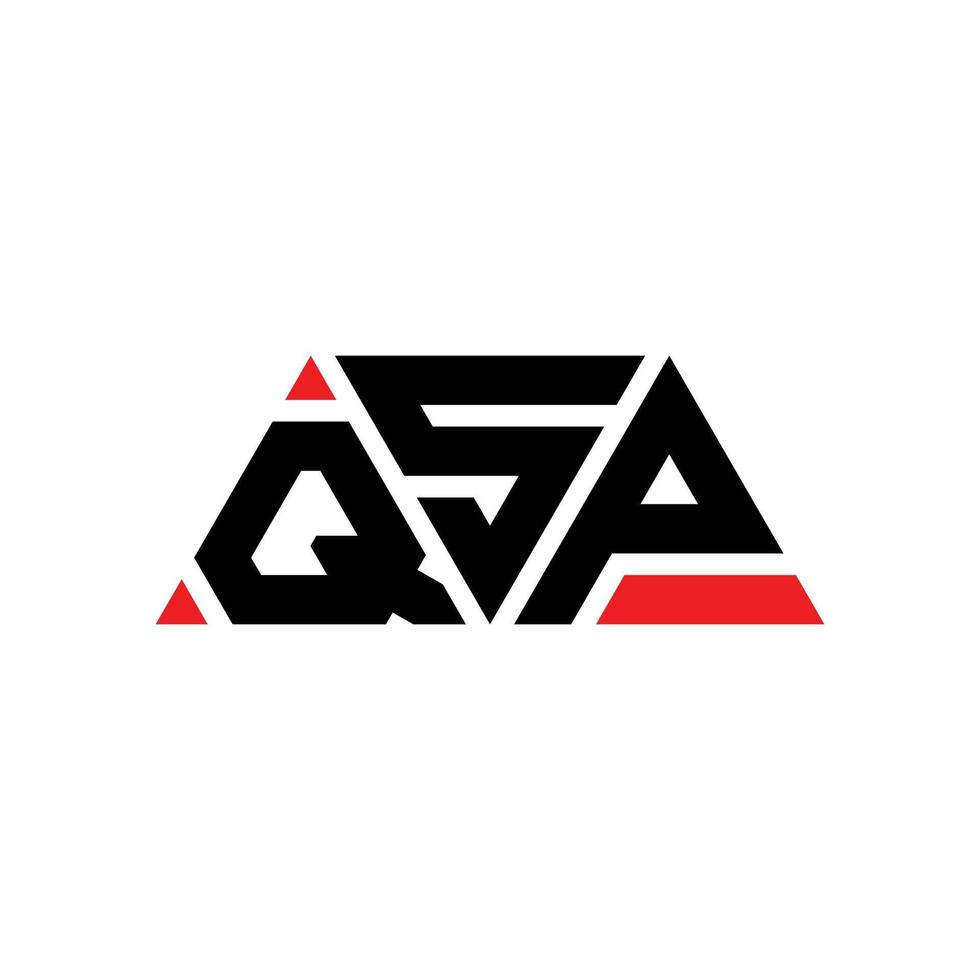 QSP triangle letter logo design with triangle shape. QSP triangle logo design monogram. QSP triangle vector logo template with red color. QSP triangular logo Simple, Elegant, and Luxurious Logo. QSP