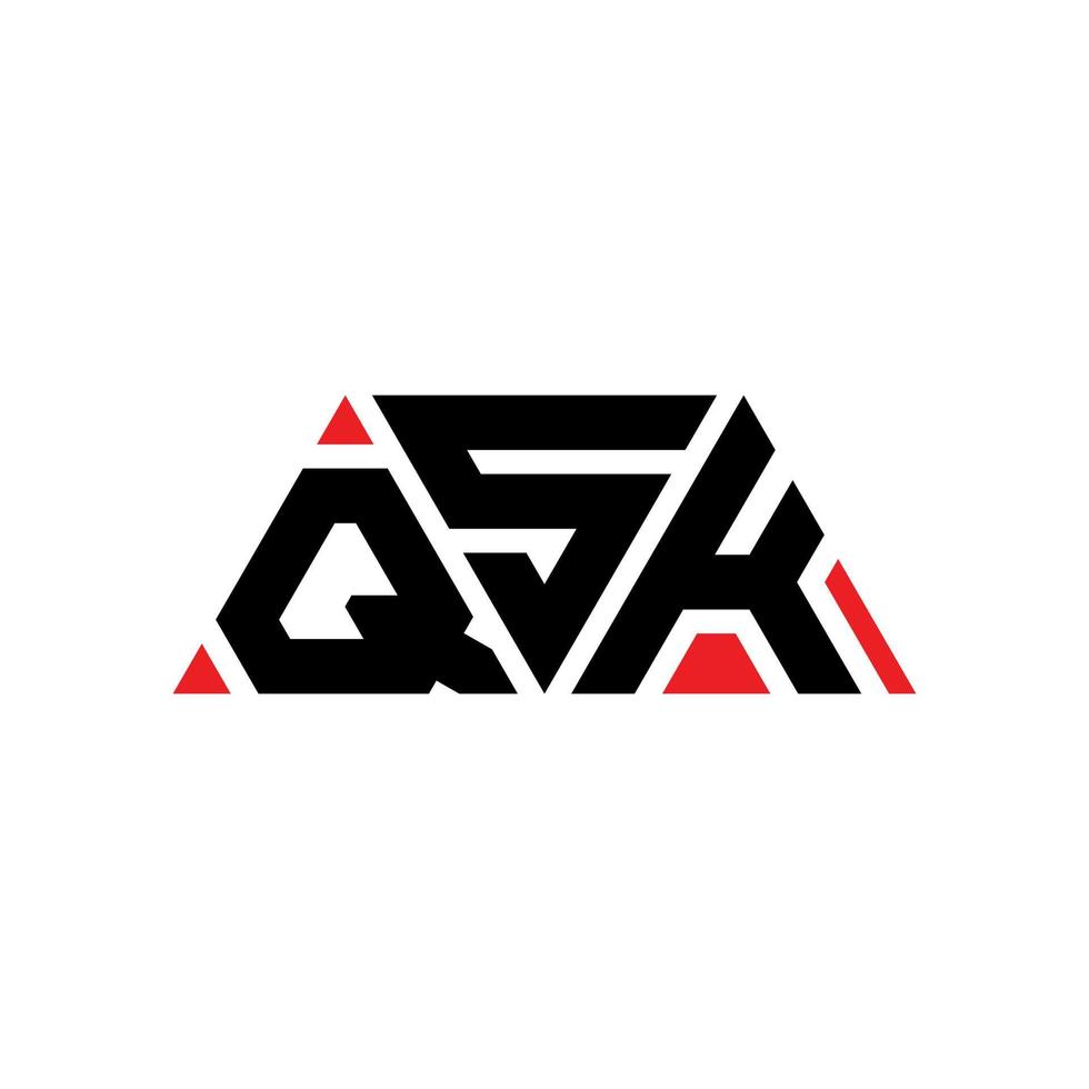 diseño de logotipo de letra triangular qsk con forma de triángulo. monograma de diseño del logotipo del triángulo qsk. plantilla de logotipo de vector de triángulo qsk con color rojo. logotipo triangular qsk logotipo simple, elegante y lujoso. qsk