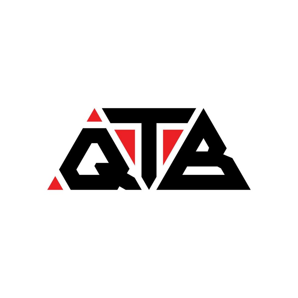 diseño de logotipo de letra triangular qtb con forma de triángulo. monograma de diseño del logotipo del triángulo qtb. plantilla de logotipo de vector de triángulo qtb con color rojo. logotipo triangular qtb logotipo simple, elegante y lujoso. qtb